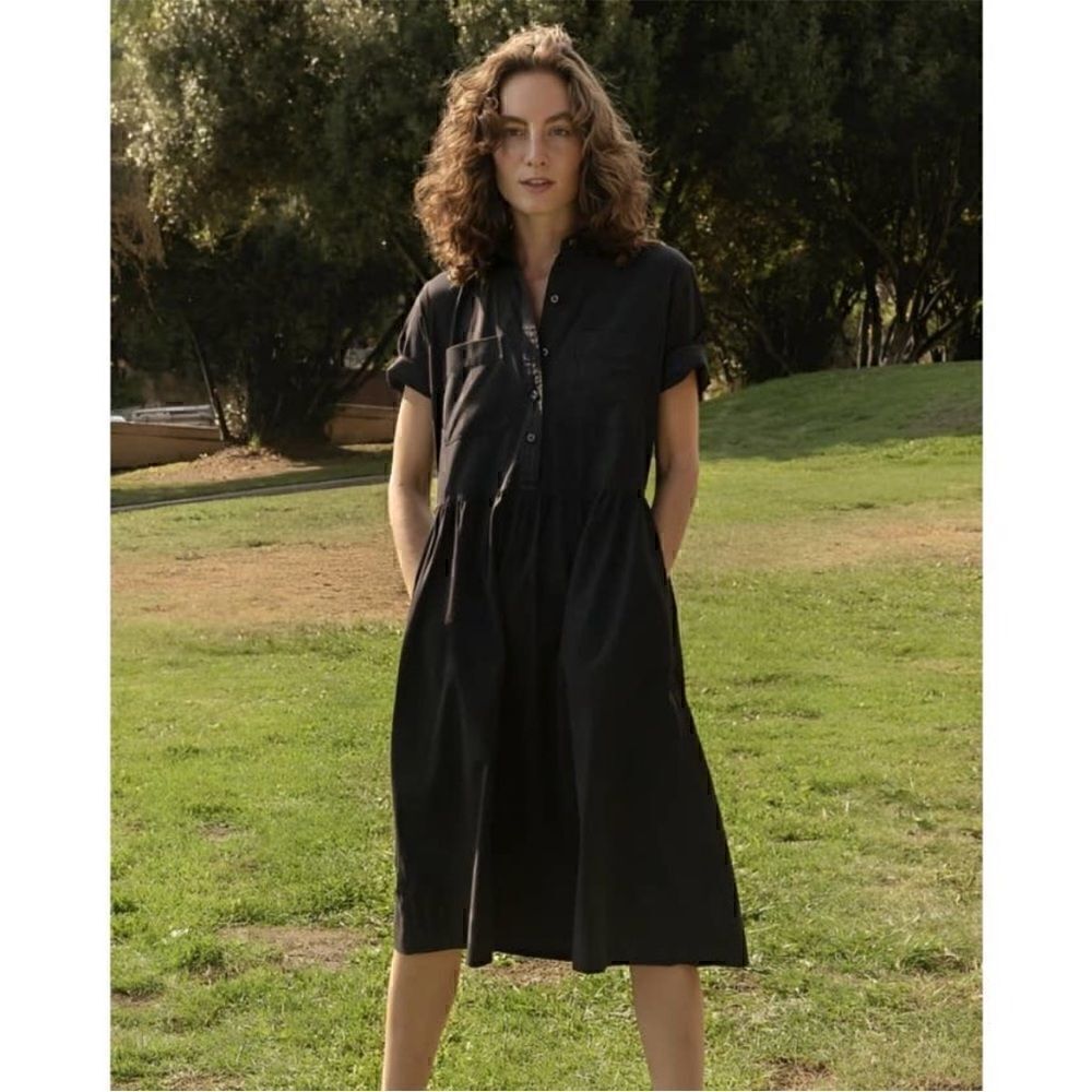 NWOT Everlane The Parklet Shirt Dress Black Size 00